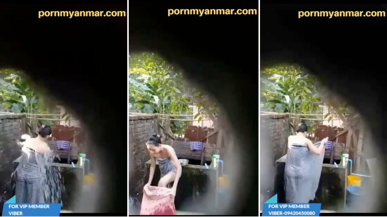 ဖင်အိုးလုံးလုံးနဲ့ မြန်မာမလေး ရေချိုးချောင်းရိုက်